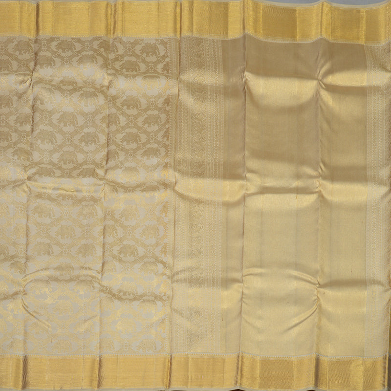 Hayagrivas Handloom Beige Kanjivaram Silk Saree KBE1691K11-18
