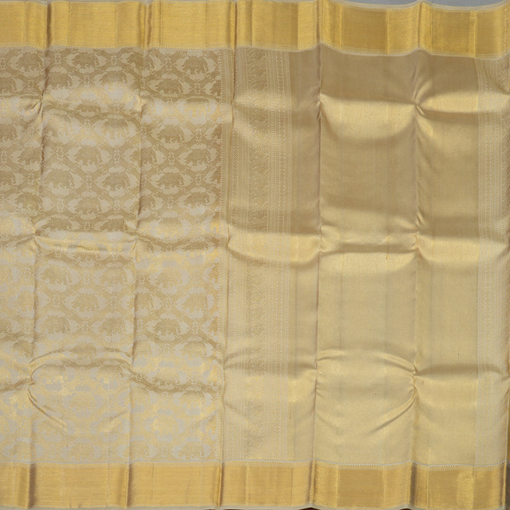 Hayagrivas Handloom Beige Kanjivaram Silk Saree KBE1691K11-18