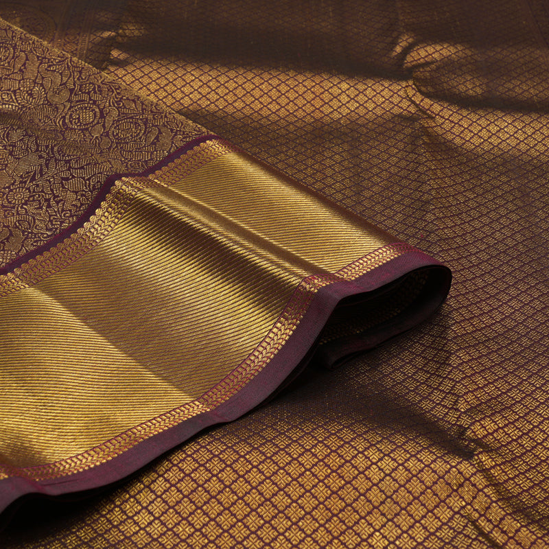 Hayagrivas Handloom Deep Wine Kanjivaram Silk Saree KBE1691K11-7