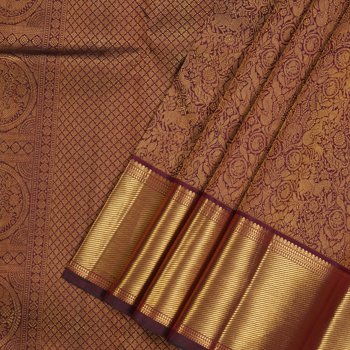 Hayagrivas Handloom Deep Wine Kanjivaram Silk Saree KBE1691K11-7