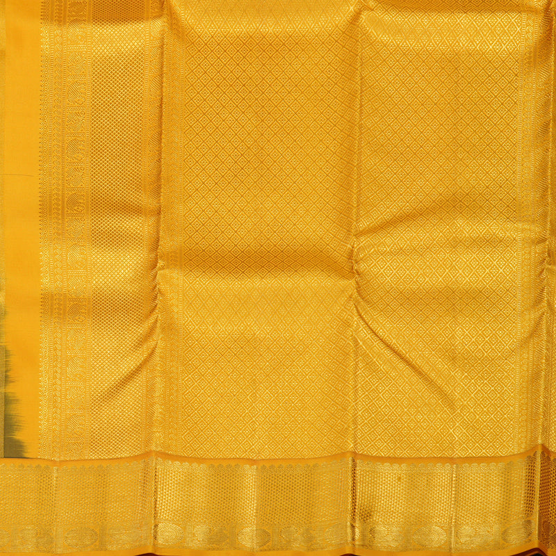 Hayagrivas Handloom Wine Magenta Kanjivaram Silk Saree with Mango Yellow Border KBE1691K12-1