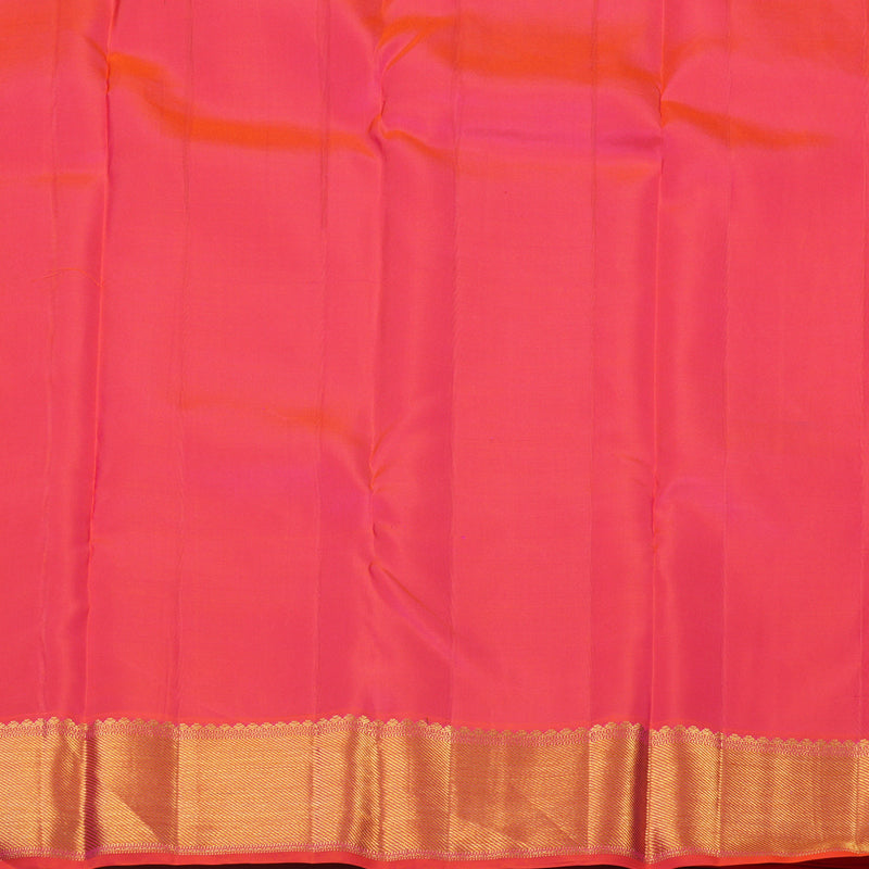 Hayagrivas Handloom Pink & Orange Kanjivaram Silk Saree with Orangish-Pink Border KBE1036I13-13