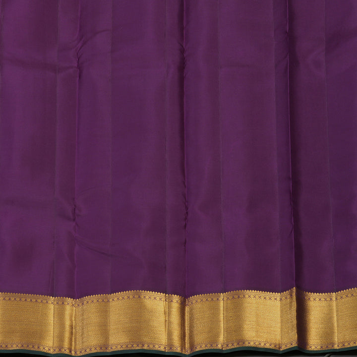 Hayagrivas Handloom Rust Orange Kanjivaram Silk Saree with Violet border KBE1691K4-1