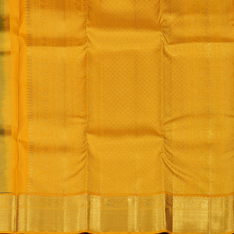 Hayagrivas Handloom Purple Kanjivaram Silk Saree with Mango Orange border KBE1691K7-2