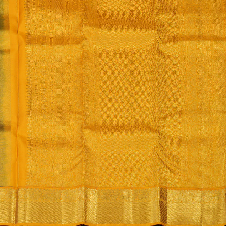 Hayagrivas Handloom Purple Kanjivaram Silk Saree with Mango Orange border KBE1691K7-2