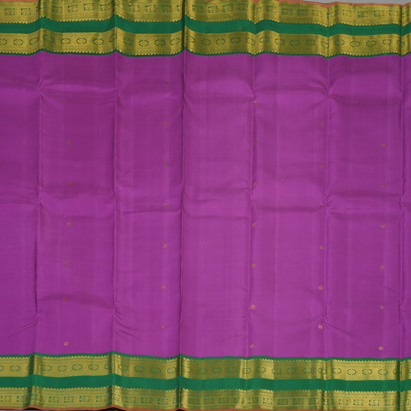 Hayagrivas Handloom Purple Kanjivaram Silk Saree with Dark Green border KBE1692K1-1