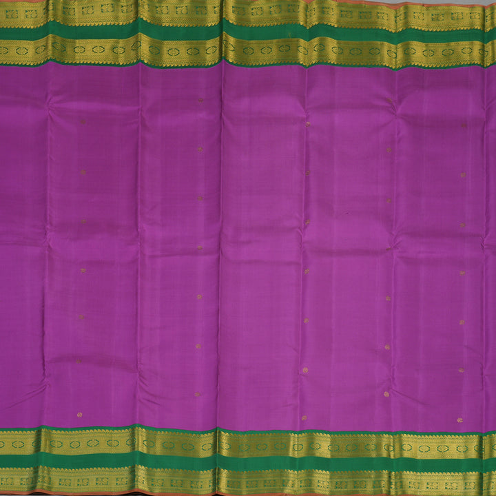 Hayagrivas Handloom Purple Kanjivaram Silk Saree with Dark Green border KBE1692K1-1