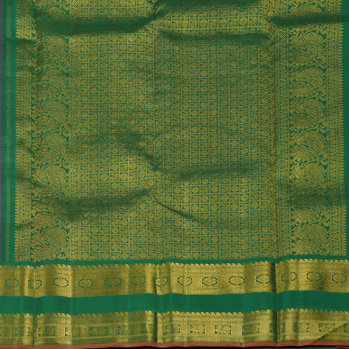 Hayagrivas Handloom Purple Kanjivaram Silk Saree with Dark Green border KBE1692K1-1