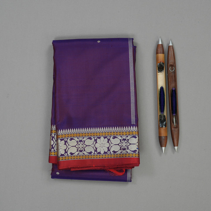 Hayagrivas Handloom Violet Kanjivaram Silk Saree  KBE1693K3-2