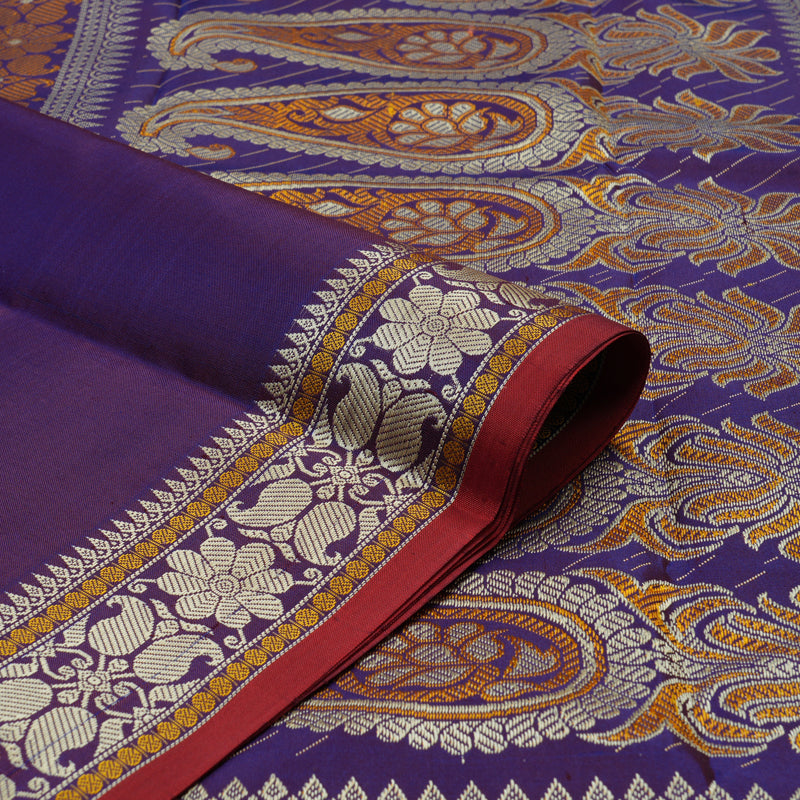 Hayagrivas Handloom Violet Kanjivaram Silk Saree  KBE1693K3-2