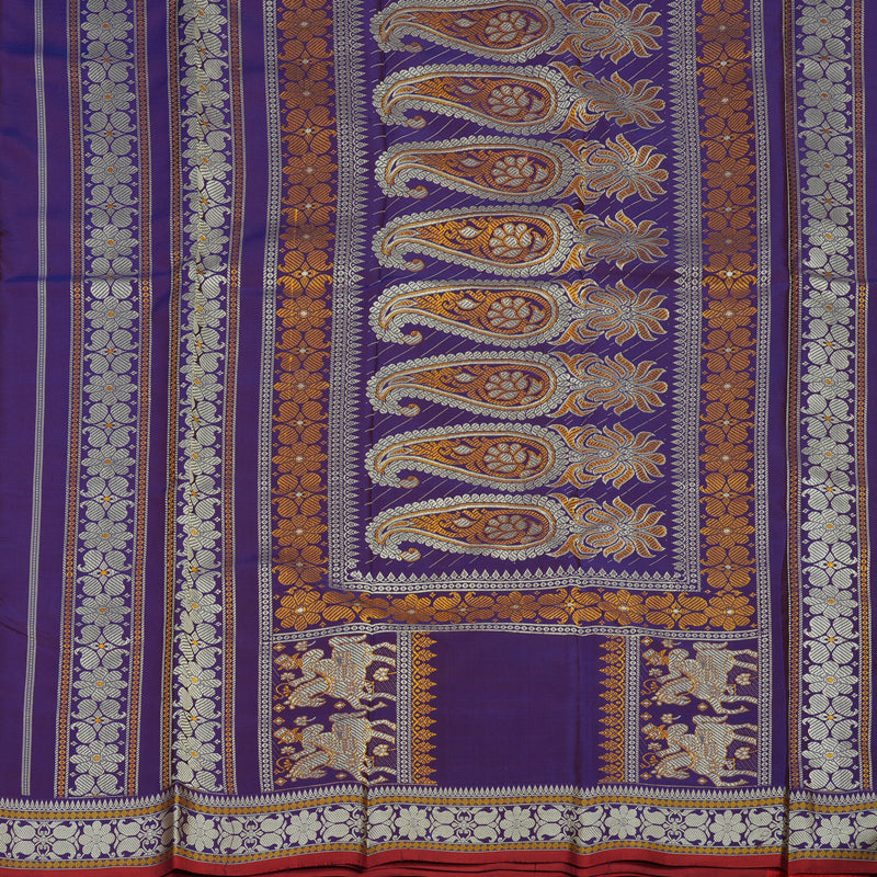 Hayagrivas Handloom Violet Kanjivaram Silk Saree  KBE1693K3-2