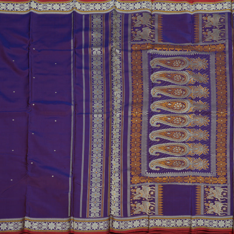 Hayagrivas Handloom Violet Kanjivaram Silk Saree  KBE1693K3-2