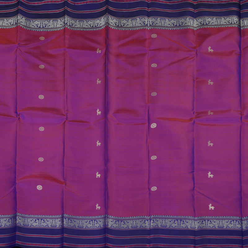 Hayagrivas Handloom Purple Kanjivaram Silk Saree with Violet Border KBE1693K4-1