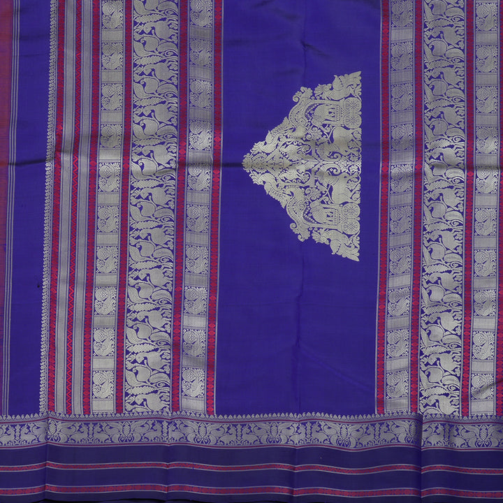 Hayagrivas Handloom Purple Kanjivaram Silk Saree with Violet Border KBE1693K4-1