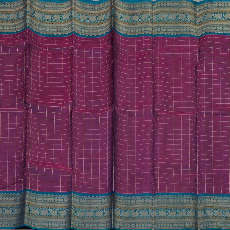 Hayagrivas Handloom Purple Kanjivaram Silk Saree with Mayilkazhuthu Border KBE1693K4-2