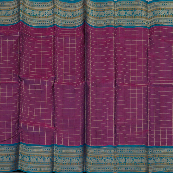 Hayagrivas Handloom Purple Kanjivaram Silk Saree with Mayilkazhuthu Border KBE1693K4-2