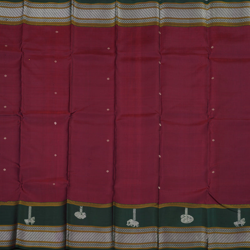 Hayagrivas Handloom Wine Kanjivaram Silk Saree KBE1693K5-3