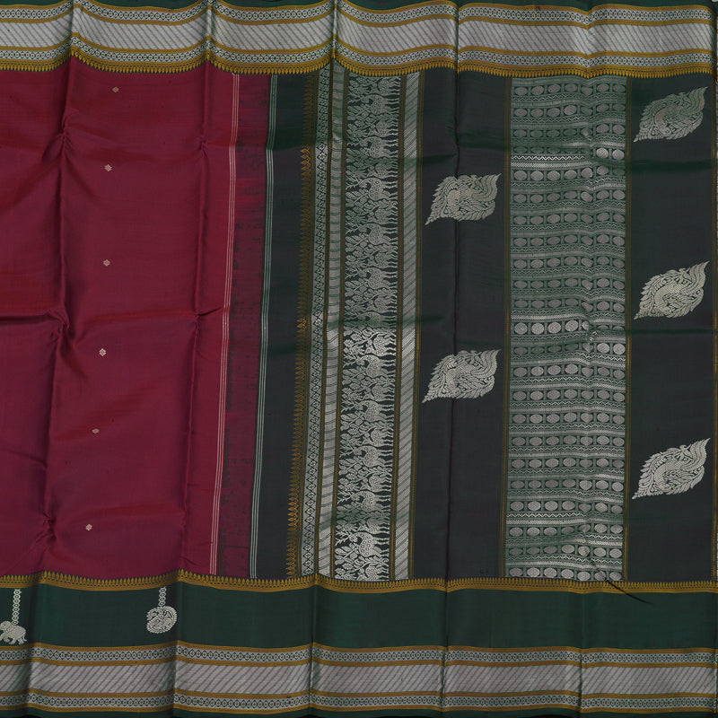 Hayagrivas Handloom Wine Kanjivaram Silk Saree KBE1693K5-3