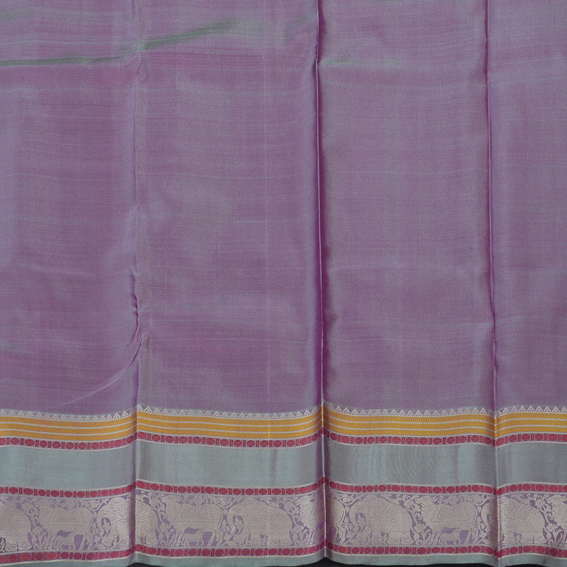 Hayagrivas Handloom Rust Pink Kanjivaram Silk Saree with Bluish-Grey Border KBE1693K6-4