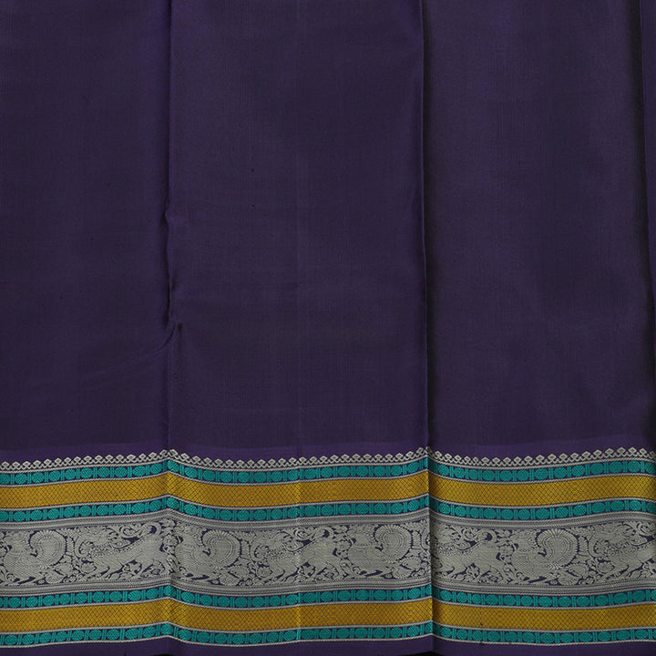 Hayagrivas Handloom Karum Pachai Kanjivaram Silk Saree with Violet Border KBE1693K7-1