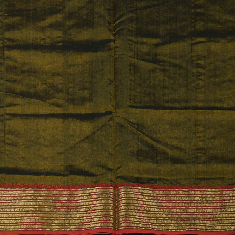 Hayagrivas Mehandi Green Pure Kanchi Silk Cotton Saree KBE1695K10-3