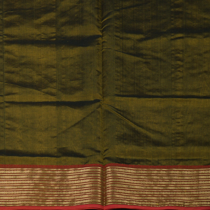 Hayagrivas Mehandi Green Pure Kanchi Silk Cotton Saree KBE1695K10-3