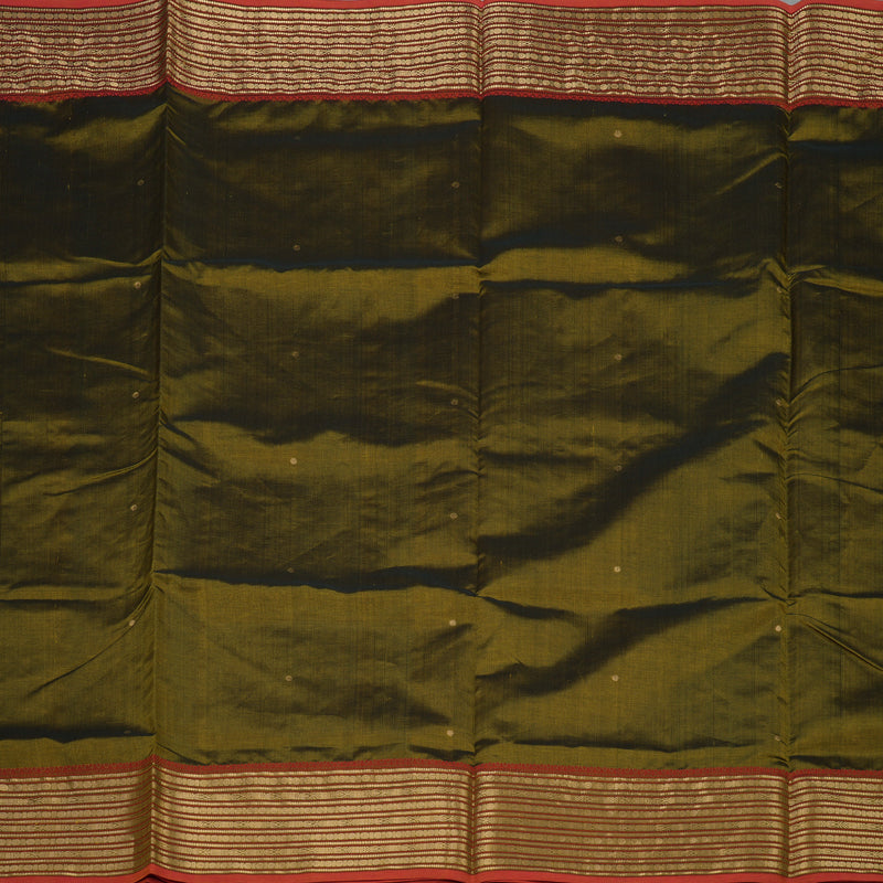 Hayagrivas Mehandi Green Pure Kanchi Silk Cotton Saree KBE1695K10-3