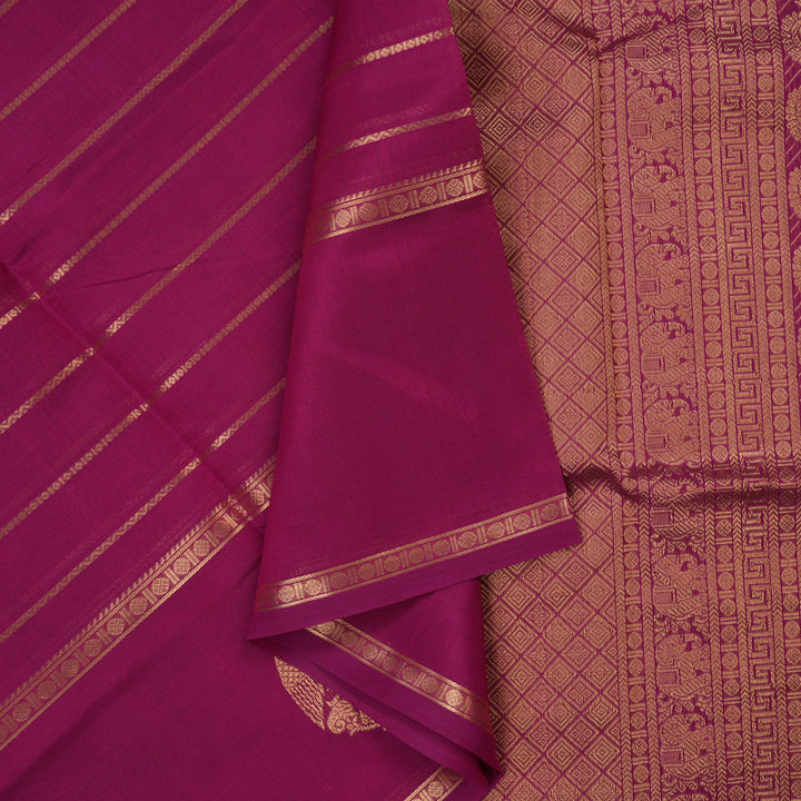 Hayagrivas Magenta Pure Kanchi Silk Cotton Saree KBE1695K10-4