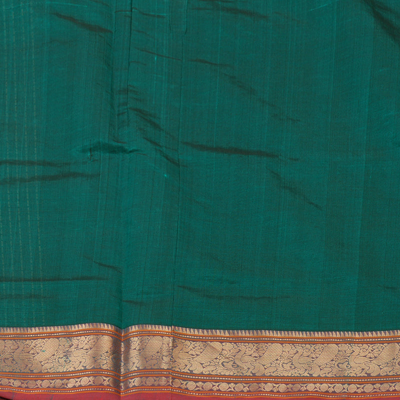Hayagrivas Bottle Green Pure Kanchi Silk Cotton Saree with Maroon border KBE1695K12-12