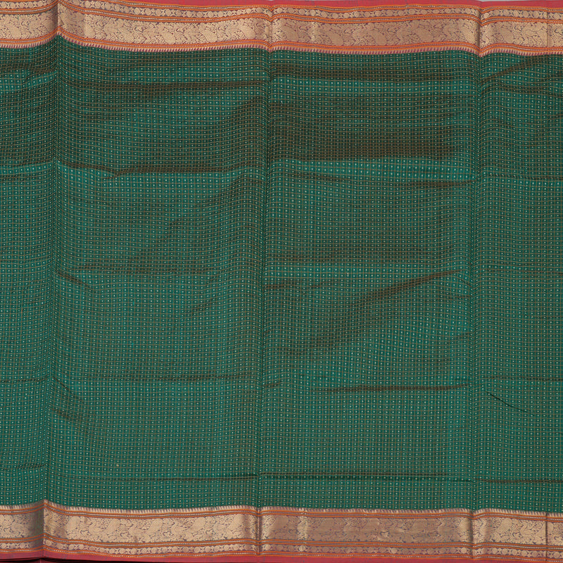 Hayagrivas Bottle Green Pure Kanchi Silk Cotton Saree with Maroon border KBE1695K12-12