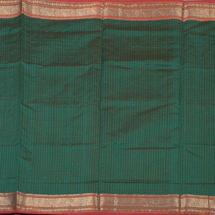 Hayagrivas Bottle Green Pure Kanchi Silk Cotton Saree with Maroon border KBE1695K12-12