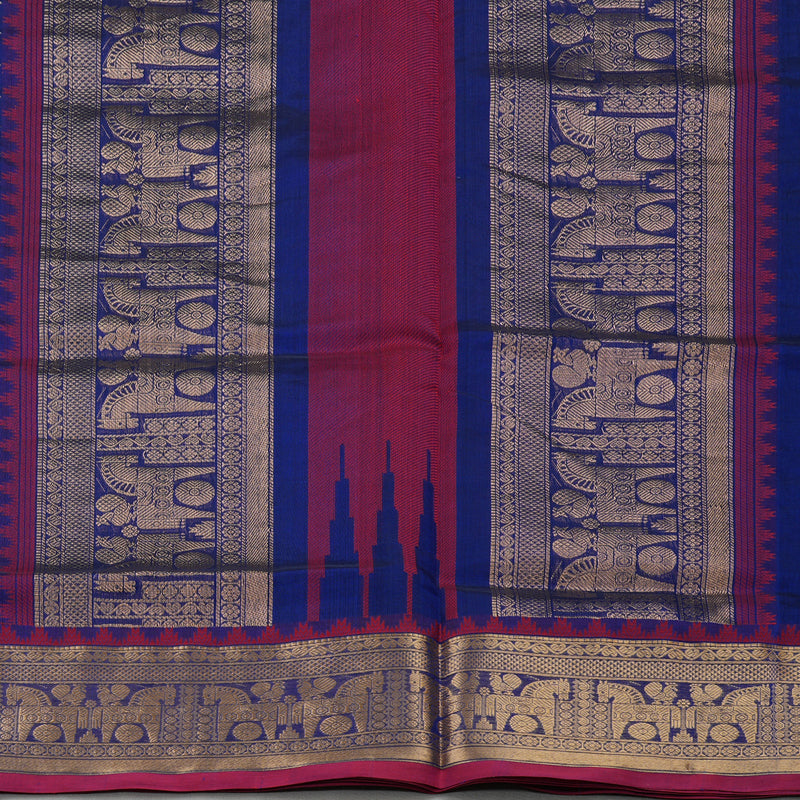 Hayagrivas Royal Blue Pure Kanchi Silk Cotton Saree KBE1695K12-23