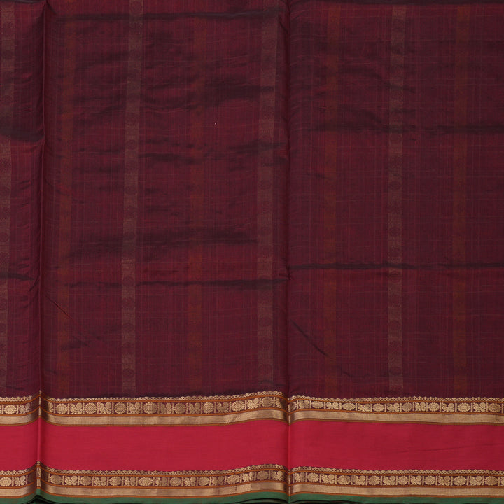 Hayagrivas Wine Maroon Pure Kanchi Silk Cotton Saree KBE1695K12-4