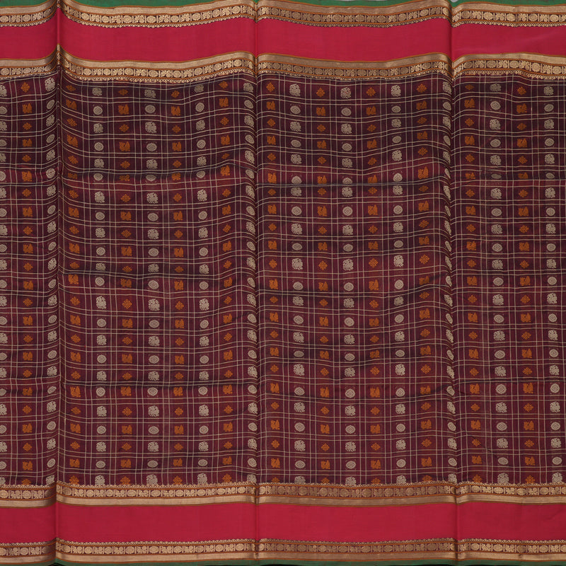 Hayagrivas Wine Maroon Pure Kanchi Silk Cotton Saree KBE1695K12-4