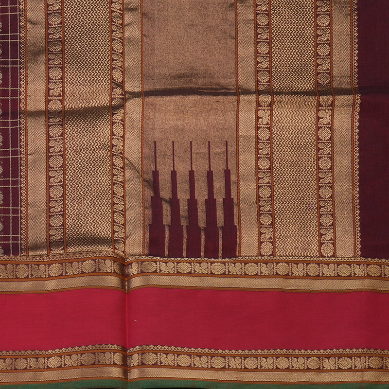 Hayagrivas Wine Maroon Pure Kanchi Silk Cotton Saree KBE1695K12-4