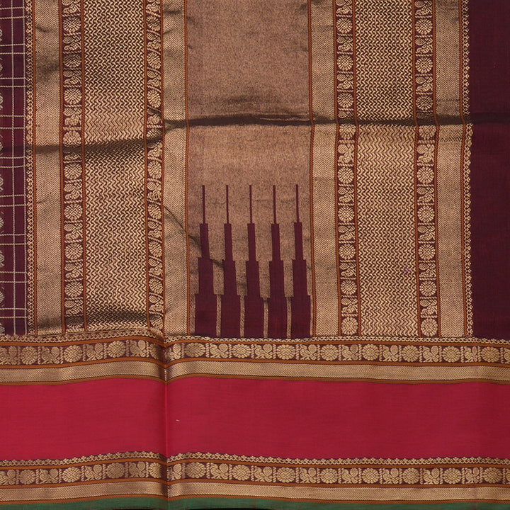 Hayagrivas Wine Maroon Pure Kanchi Silk Cotton Saree KBE1695K12-4