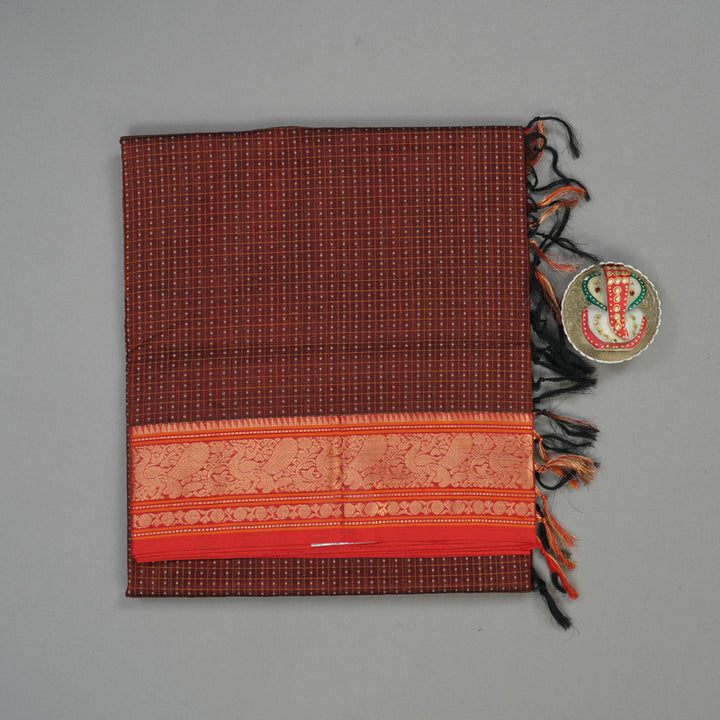 Hayagrivas Araku Maroon Soft Kanchi Silk Cotton Saree with Red border KBE1695K12-5