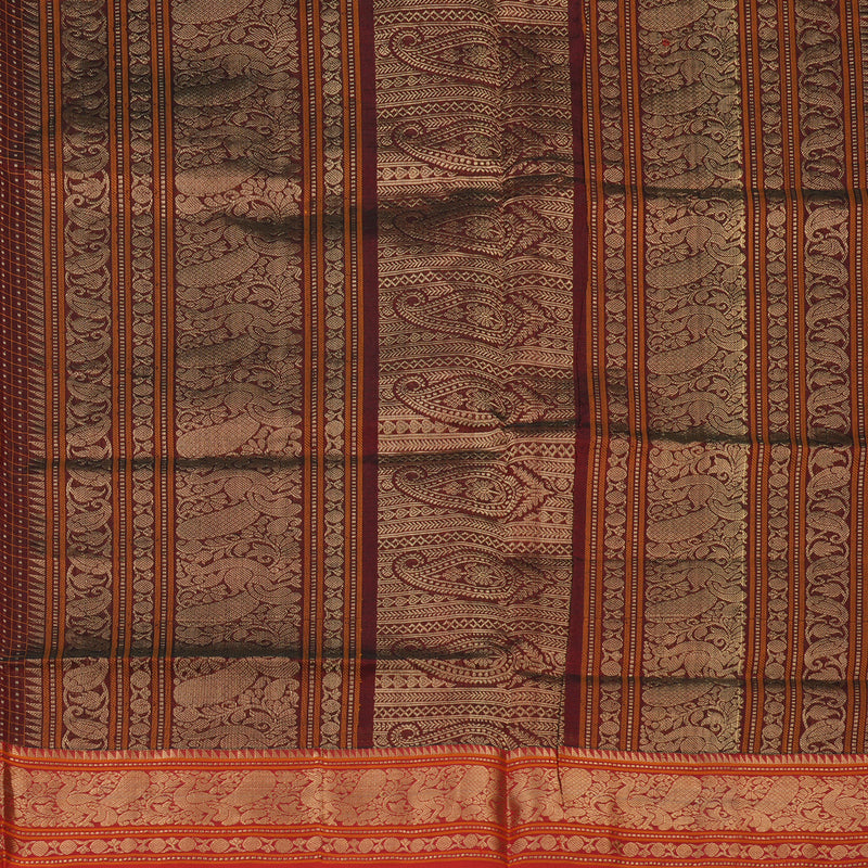 Hayagrivas Araku Maroon Soft Kanchi Silk Cotton Saree with Red border KBE1695K12-5