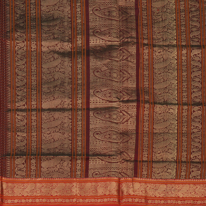 Hayagrivas Araku Maroon Soft Kanchi Silk Cotton Saree with Red border KBE1695K12-5