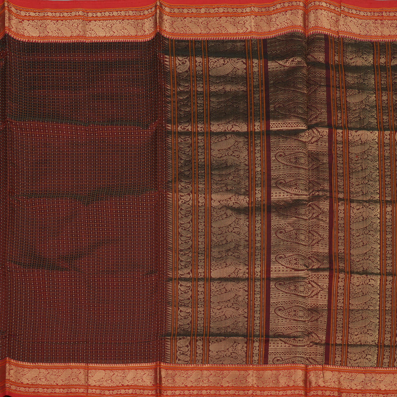 Hayagrivas Araku Maroon Soft Kanchi Silk Cotton Saree with Red border KBE1695K12-5