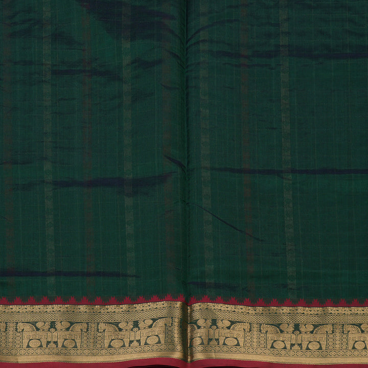 Hayagrivas Bottle Green Soft Kanchi Silk Cotton Saree KBE1695K12-6