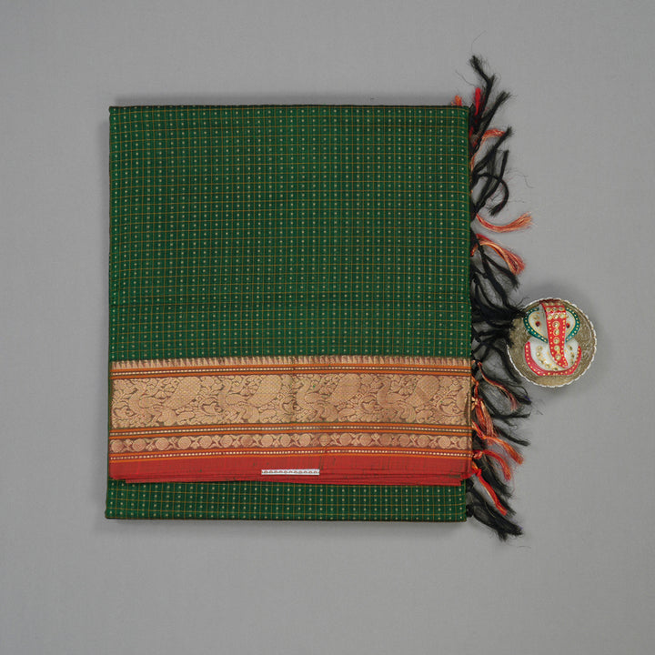 Hayagrivas Bottle Green Pure Kanchi Silk Cotton Saree KBE1695K12-7