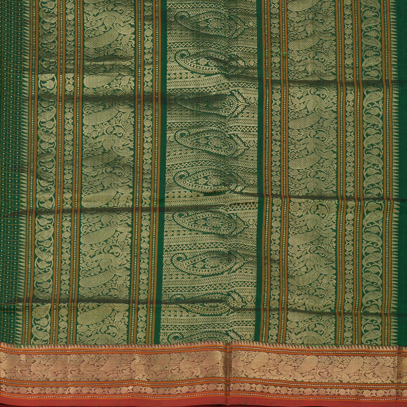 Hayagrivas Bottle Green Pure Kanchi Silk Cotton Saree KBE1695K12-7