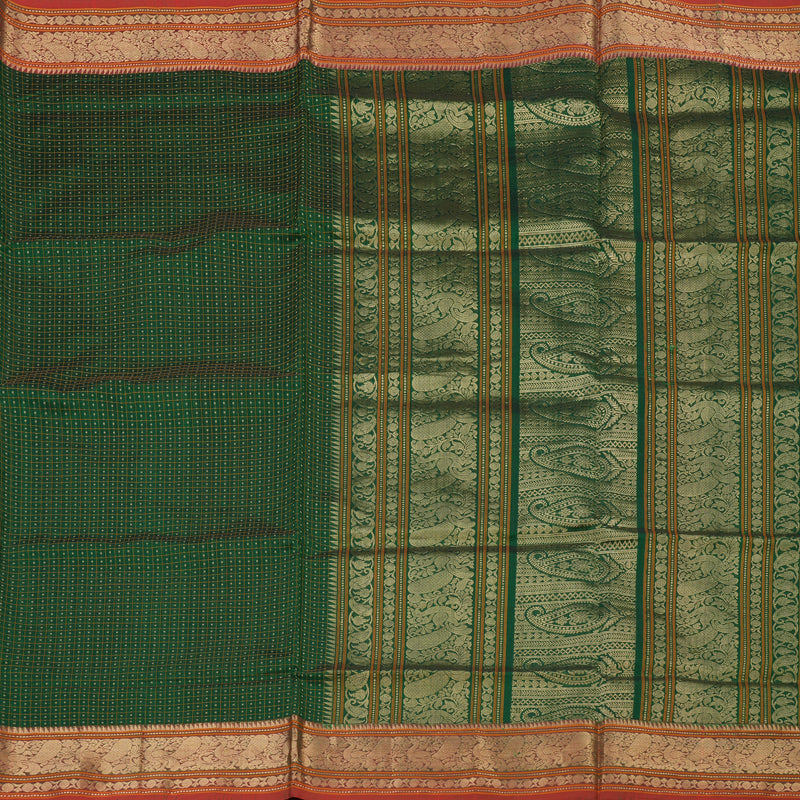Hayagrivas Bottle Green Pure Kanchi Silk Cotton Saree KBE1695K12-7