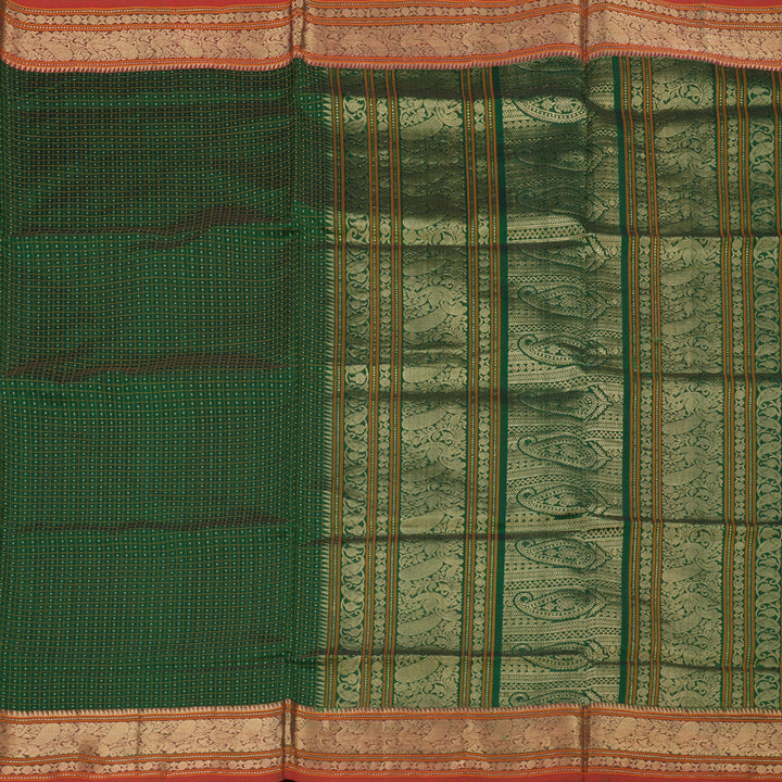 Hayagrivas Bottle Green Pure Kanchi Silk Cotton Saree KBE1695K12-7