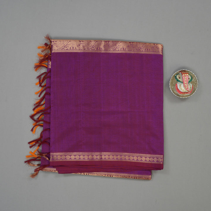 Hayagrivas Dual Tone (Orange & Purple) Pure Kanchi Silk Cotton Saree KBE1695K13-17