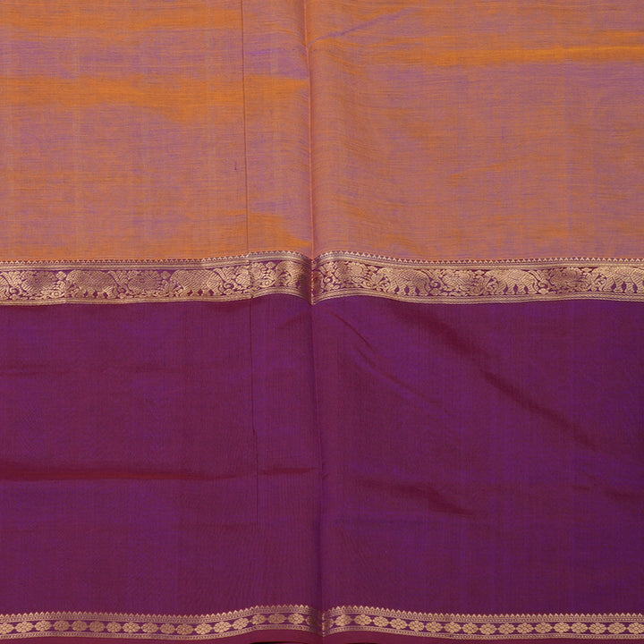 Hayagrivas Dual Tone (Orange & Purple) Pure Kanchi Silk Cotton Saree KBE1695K13-17