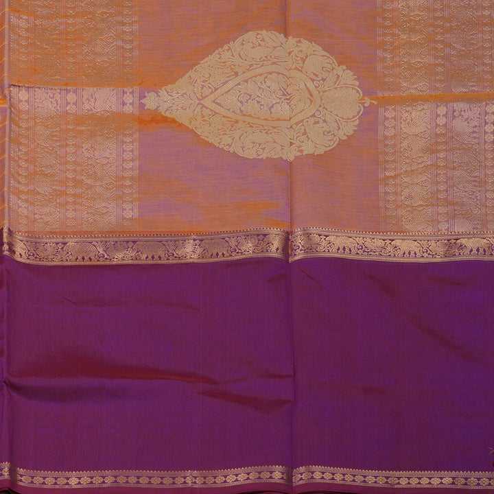 Hayagrivas Dual Tone (Orange & Purple) Pure Kanchi Silk Cotton Saree KBE1695K13-17
