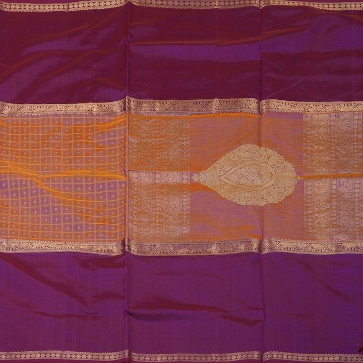 Hayagrivas Dual Tone (Orange & Purple) Pure Kanchi Silk Cotton Saree KBE1695K13-17
