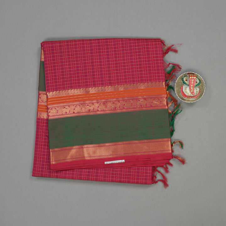 Hayagrivas Deep Pink Pure Kanchi Silk Cotton Saree KBE1695K13-19